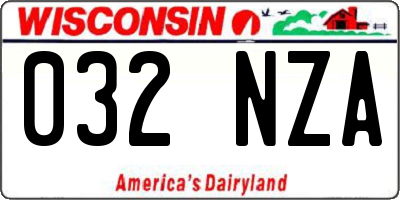 WI license plate 032NZA