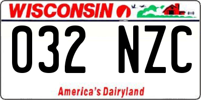WI license plate 032NZC