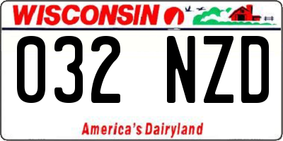 WI license plate 032NZD