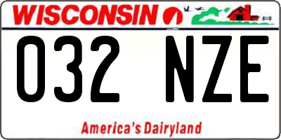 WI license plate 032NZE