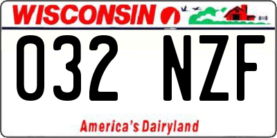 WI license plate 032NZF