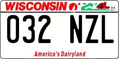 WI license plate 032NZL