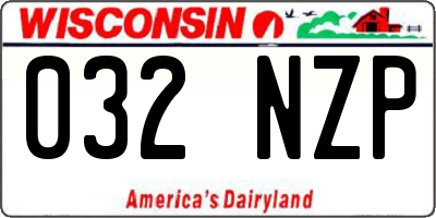WI license plate 032NZP
