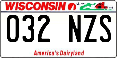 WI license plate 032NZS