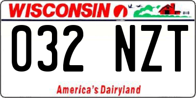 WI license plate 032NZT