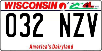 WI license plate 032NZV