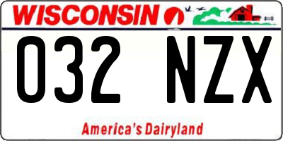 WI license plate 032NZX
