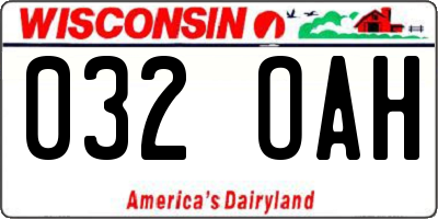 WI license plate 032OAH