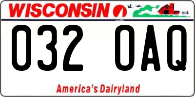 WI license plate 032OAQ
