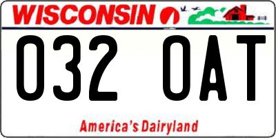 WI license plate 032OAT