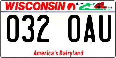 WI license plate 032OAU