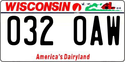 WI license plate 032OAW