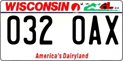 WI license plate 032OAX