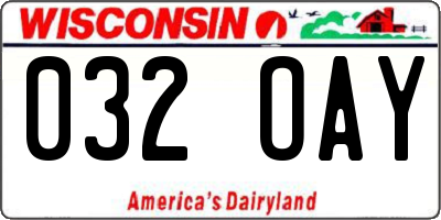 WI license plate 032OAY