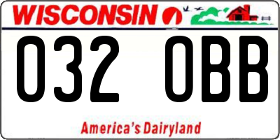 WI license plate 032OBB