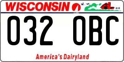 WI license plate 032OBC