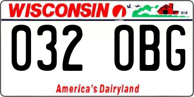WI license plate 032OBG