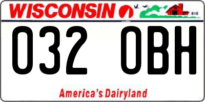WI license plate 032OBH