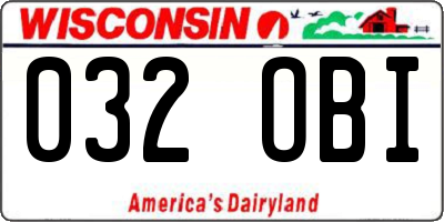 WI license plate 032OBI