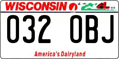 WI license plate 032OBJ