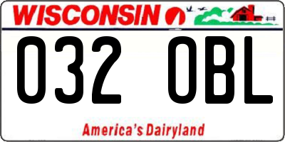 WI license plate 032OBL