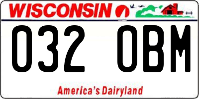 WI license plate 032OBM
