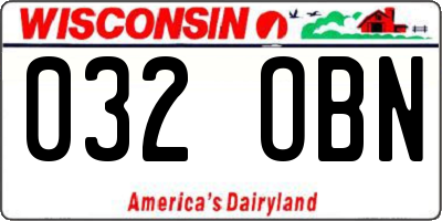 WI license plate 032OBN
