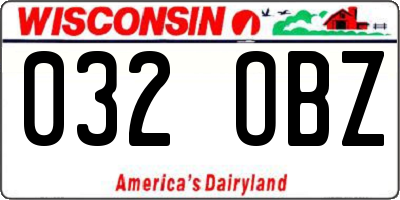 WI license plate 032OBZ
