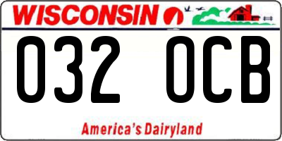 WI license plate 032OCB