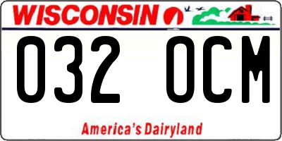 WI license plate 032OCM
