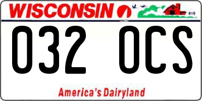 WI license plate 032OCS