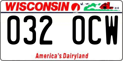 WI license plate 032OCW