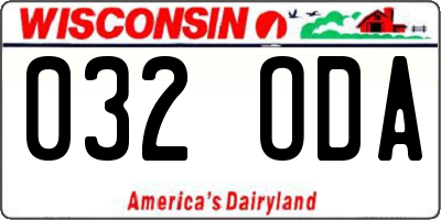 WI license plate 032ODA