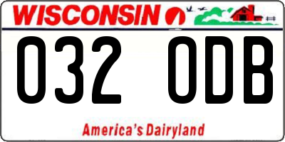 WI license plate 032ODB