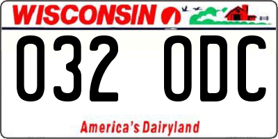 WI license plate 032ODC