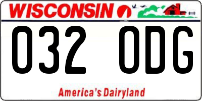 WI license plate 032ODG