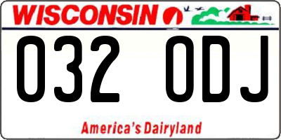 WI license plate 032ODJ