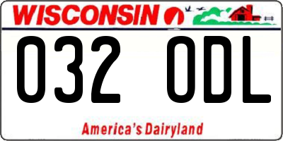 WI license plate 032ODL