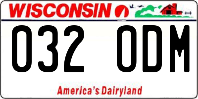 WI license plate 032ODM