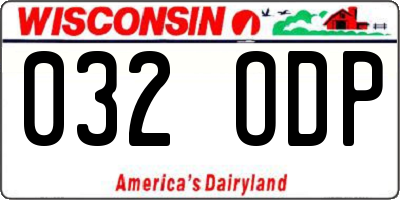 WI license plate 032ODP