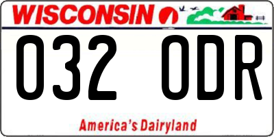 WI license plate 032ODR