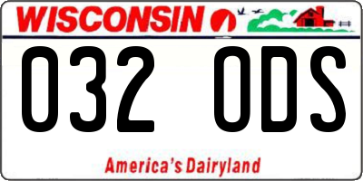 WI license plate 032ODS
