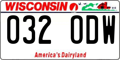 WI license plate 032ODW