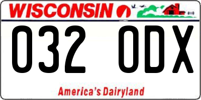 WI license plate 032ODX