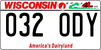 WI license plate 032ODY