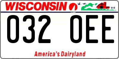 WI license plate 032OEE