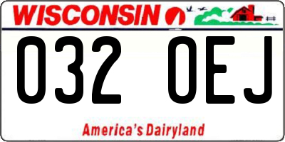 WI license plate 032OEJ