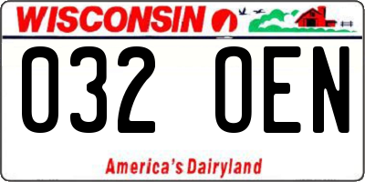 WI license plate 032OEN