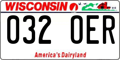 WI license plate 032OER