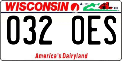 WI license plate 032OES